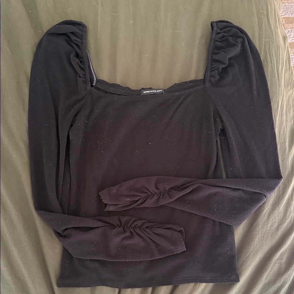 Something Navy Long Sleeve Women's Top